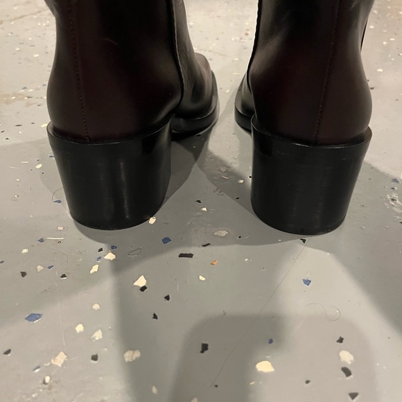 100% AUTH Chanel 14A G30170 Square Toe Brown Leather Boots Sz 38 $1875 - Picture 7 of 14